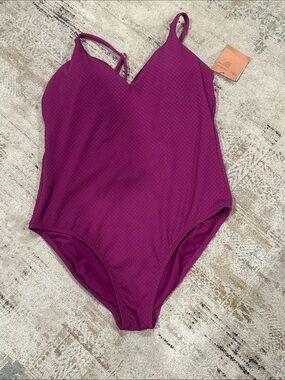 Shade & Shore women’s Purple One-Piece Swimsuit XL